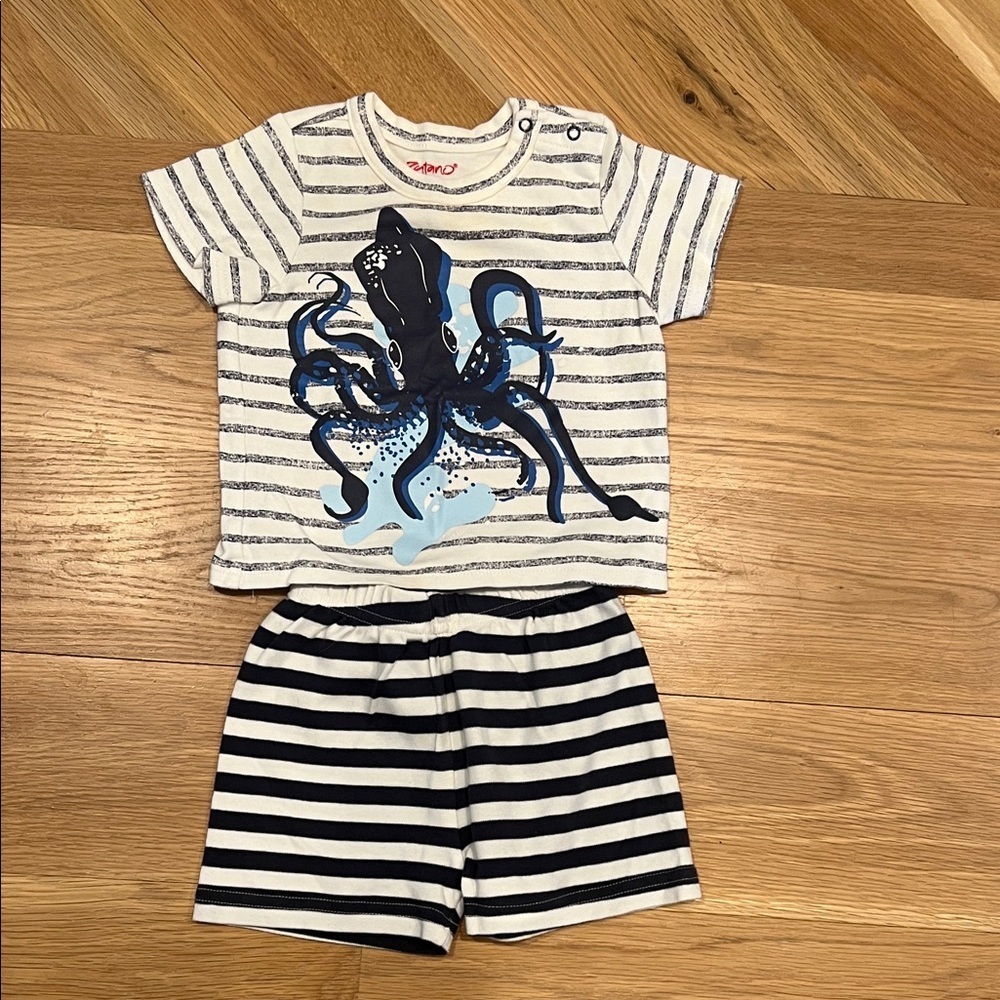 Zutano  Nautical Striped Squid Set - 12 mo
